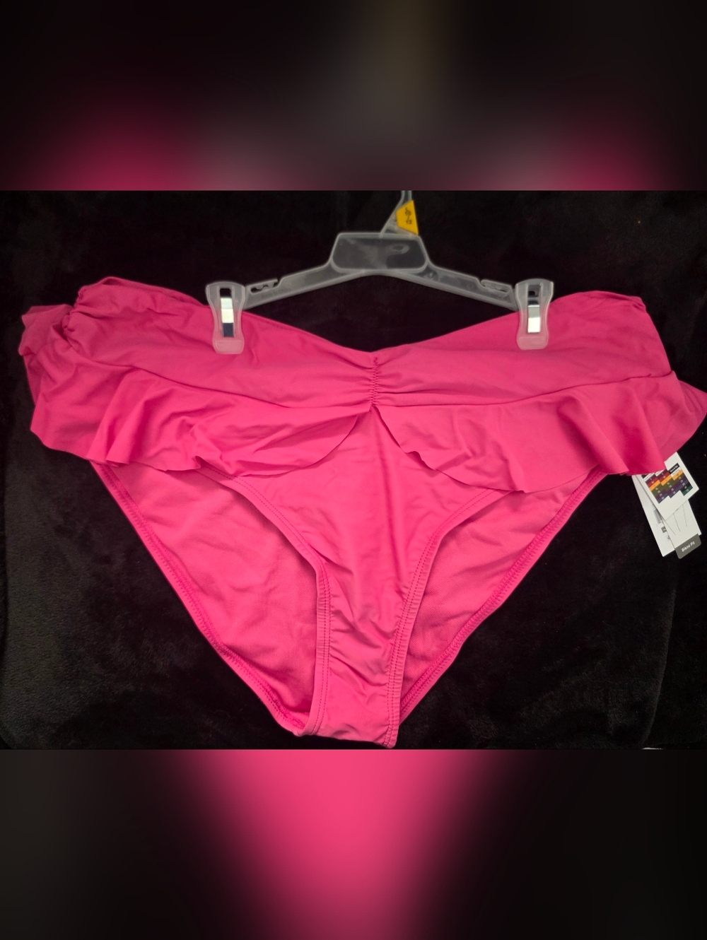 NOBO Bright Pink High-Waist Bikini Bottom with Ruched Front